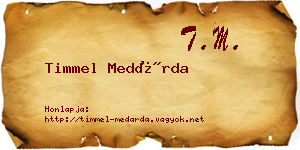 Timmel Medárda névjegykártya